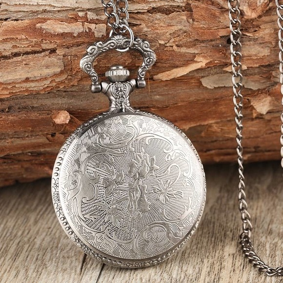 Star Trek NEW Pocket Watch Gift for Trekkie Movie Captain Kirk Aged Silver - Picture 3 of 4